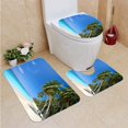 thumbnail image 1 of PUDMAD Perfect Tropical Island Paradise Beach 3 Piece Bathroom Rugs Set Bath Rug Contour Mat and Toilet Lid Cover, 1 of 2
