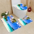 thumbnail image 1 of PUDMAD Perfect Tropical Scenery Palm Tree Over Turquoise sea 3 Piece Bathroom Rugs Set Bath Rug Contour Mat and Toilet Lid Cover, 1 of 2