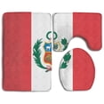 thumbnail image 1 of PUDMAD Peru Flag 3 Piece Bathroom Rugs Set Bath Rug Contour Mat and Toilet Lid Cover, 1 of 2