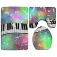thumbnail image 1 of PUDMAD Pianokeys 3 Piece Bathroom Rugs Set Bath Rug Contour Mat and Toilet Lid Cover, 1 of 2
