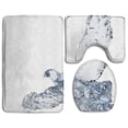 thumbnail image 1 of PUDMAD Pigeon Water Graphics 3 Piece Bathroom Rugs Set Bath Rug Contour Mat and Toilet Lid Cover, 1 of 2