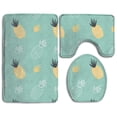 thumbnail image 1 of PUDMAD Pineapple 3 Piece Bathroom Rugs Set Bath Rug Contour Mat and Toilet Lid Cover, 1 of 2