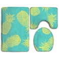 thumbnail image 1 of PUDMAD Pineapple 3 Piece Bathroom Rugs Set Bath Rug Contour Mat and Toilet Lid Cover, 1 of 2