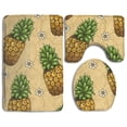 thumbnail image 1 of PUDMAD Pineapple Flower 3 Piece Bathroom Rugs Set Bath Rug Contour Mat and Toilet Lid Cover, 1 of 2
