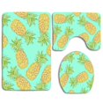 thumbnail image 1 of PUDMAD Pineapple Print1 3 Piece Bathroom Rugs Set Bath Rug Contour Mat and Toilet Lid Cover, 1 of 2