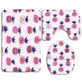 thumbnail image 1 of PUDMAD Pineapple Seamless 3 Piece Bathroom Rugs Set Bath Rug Contour Mat and Toilet Lid Cover, 1 of 2