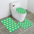 thumbnail image 1 of PUDMAD Pineapple Seamless for Textile Wrapping Paper Scrapbooking 3 Piece Bathroom Rugs Set Bath Rug Contour Mat and Toilet Lid Cover, 1 of 2