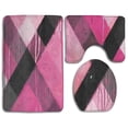 thumbnail image 1 of PUDMAD Pink Abstract Painting 3 Piece Bathroom Rugs Set Bath Rug Contour Mat and Toilet Lid Cover, 1 of 2