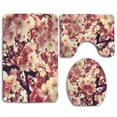 thumbnail image 1 of PUDMAD Pink Blossom 3 Piece Bathroom Rugs Set Bath Rug Contour Mat and Toilet Lid Cover, 1 of 2