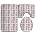 thumbnail image 1 of PUDMAD Pink Doodle Poodle 3 Piece Bathroom Rugs Set Bath Rug Contour Mat and Toilet Lid Cover, 1 of 2