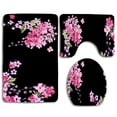 thumbnail image 1 of PUDMAD Pink Explosion 3 Piece Bathroom Rugs Set Bath Rug Contour Mat and Toilet Lid Cover, 1 of 2