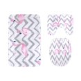 thumbnail image 1 of PUDMAD Pink Flamingos Exotic Bird Tropical Summer Scarf 3 Piece Bathroom Rugs Set Bath Rug Contour Mat and Toilet Lid Cover, 1 of 2