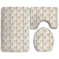thumbnail image 1 of PUDMAD Pink Flowers 3 Piece Bathroom Rugs Set Bath Rug Contour Mat and Toilet Lid Cover, 1 of 2