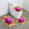 thumbnail image 1 of PUDMAD Pink Hydrangea Bouquet 3 Piece Bathroom Rugs Set Bath Rug Contour Mat and Toilet Lid Cover, 1 of 2