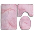 thumbnail image 1 of PUDMAD Pink Marble Stone Texture for Background Bathroom Rug and Lid Cover 3 Piece Bathroom Rugs Set Bath Rug Contour Mat and Toilet Lid Cover, 1 of 2