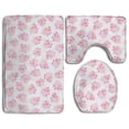 thumbnail image 1 of PUDMAD Pink Pigs 3 Piece Bathroom Rugs Set Bath Rug Contour Mat and Toilet Lid Cover, 1 of 2