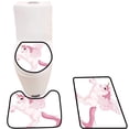 thumbnail image 1 of PUDMAD Pink Unicorn Pegasus 3 Piece Bathroom Rugs Set Bath Rug Contour Mat and Toilet Lid Cover, 1 of 2