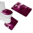 thumbnail image 1 of PUDMAD Pink Vintage Floral s 3 Piece Bathroom Rugs Set Bath Rug Contour Mat and Toilet Lid Cover, 1 of 2