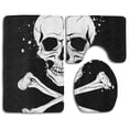 thumbnail image 1 of PUDMAD Pirate Skull Crossbones 3 Piece Bathroom Rugs Set Bath Rug Contour Mat and Toilet Lid Cover, 1 of 2