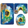 thumbnail image 1 of PUDMAD Pirate fantasy Seashore Cave Entrance Chest Full Gold Ship on Sea Setting Sun 3 Piece Bathroom Rugs Set Bath Rug Contour Mat and Toilet Lid Cover, 1 of 2
