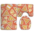 thumbnail image 1 of PUDMAD Pizza Food 3 Piece Bathroom Rugs Set Bath Rug Contour Mat and Toilet Lid Cover, 1 of 2