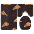 thumbnail image 1 of PUDMAD Pizza Galaxy 3 Piece Bathroom Rugs Set Bath Rug Contour Mat and Toilet Lid Cover, 1 of 2