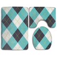 thumbnail image 1 of PUDMAD Plaid 3 Piece Bathroom Rugs Set Bath Rug Contour Mat and Toilet Lid Cover, 1 of 2