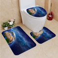 thumbnail image 1 of PUDMAD Planet Earth in Star Field 3 Piece Bathroom Rugs Set Bath Rug Contour Mat and Toilet Lid Cover, 1 of 2