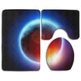 thumbnail image 1 of PUDMAD Planet Eclipse 3 Piece Bathroom Rugs Set Bath Rug Contour Mat and Toilet Lid Cover, 1 of 2