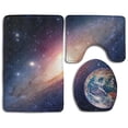thumbnail image 1 of PUDMAD Planets Nebula 3 Piece Bathroom Rugs Set Bath Rug Contour Mat and Toilet Lid Cover, 1 of 2