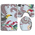 thumbnail image 1 of PUDMAD Plant Toucan 3 Piece Bathroom Rugs Set Bath Rug Contour Mat and Toilet Lid Cover, 1 of 2