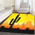 thumbnail image 1 of PUDMAD Plants in Desert at Horizon Sunset 3 Piece Bathroom Rugs Set Bath Rug Contour Mat and Toilet Lid Cover, 1 of 2