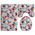 thumbnail image 1 of PUDMAD Playing Cards 3 Piece Bathroom Rugs Set Bath Rug Contour Mat and Toilet Lid Cover, 1 of 2