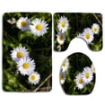 thumbnail image 1 of PUDMAD Pleasant Daisies 3 Piece Bathroom Rugs Set Bath Rug Contour Mat and Toilet Lid Cover, 1 of 2
