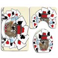thumbnail image 1 of PUDMAD Poker Tournament Cartoon Style Bulldog Playing Cards Ribbon Rich Winner 3 Piece Bathroom Rugs Set Bath Rug Contour Mat and Toilet Lid Cover, 1 of 2