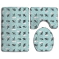 thumbnail image 1 of PUDMAD Polar Bear Arctic 3 Piece Bathroom Rugs Set Bath Rug Contour Mat and Toilet Lid Cover, 1 of 2