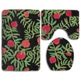 thumbnail image 1 of PUDMAD Pomegranate 3 Piece Bathroom Rugs Set Bath Rug Contour Mat and Toilet Lid Cover, 1 of 2