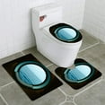 thumbnail image 1 of PUDMAD Porthole on Ship 3 Piece Bathroom Rugs Set Bath Rug Contour Mat and Toilet Lid Cover, 1 of 2