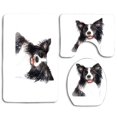 thumbnail image 1 of PUDMAD Portrait Border Collie Printing 3 Piece Bathroom Rugs Set Bath Rug Contour Mat and Toilet Lid Cover, 1 of 2