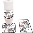 thumbnail image 1 of PUDMAD Portrait Young wo wirh Flowers 3 Piece Bathroom Rugs Set Bath Rug Contour Mat and Toilet Lid Cover, 1 of 2
