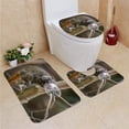 thumbnail image 1 of PUDMAD Portrait a n Emperor Tamarin 3 Piece Bathroom Rugs Set Bath Rug Contour Mat and Toilet Lid Cover, 1 of 2
