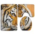 thumbnail image 1 of PUDMAD Power Tiger Face 3 Piece Bathroom Rugs Set Bath Rug Contour Mat and Toilet Lid Cover, 1 of 2