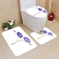thumbnail image 1 of PUDMAD Pressed Dried Delicate Flower Flax 3 Piece Bathroom Rugs Set Bath Rug Contour Mat and Toilet Lid Cover, 1 of 2