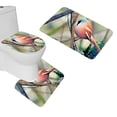 thumbnail image 1 of PUDMAD Pretty Bird Sit 3 Piece Bathroom Rugs Set Bath Rug Contour Mat and Toilet Lid Cover, 1 of 2