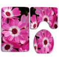 thumbnail image 1 of PUDMAD Pretty Daisy Flower 3 Piece Bathroom Rugs Set Bath Rug Contour Mat and Toilet Lid Cover, 1 of 2