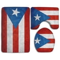 thumbnail image 1 of PUDMAD Puerto Rico Flag 3 Piece Bathroom Rugs Set Bath Rug Contour Mat and Toilet Lid Cover, 1 of 2