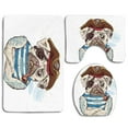thumbnail image 1 of PUDMAD Pug Pirate Pug Conqueror Seas Pipe Skulls and Bones Hat Striped Sleeveless T Shirt 3 Piece Bathroom Rugs Set Bath Rug Contour Mat and Toilet Lid Cover, 1 of 2