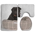 thumbnail image 1 of PUDMAD Pug Stays In A Brown Nest 3 Piece Bathroom Rugs Set Bath Rug Contour Mat and Toilet Lid Cover, 1 of 2