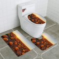 thumbnail image 1 of PUDMAD Pumpkin Field at Sunset 3 Piece Bathroom Rugs Set Bath Rug Contour Mat and Toilet Lid Cover, 1 of 2