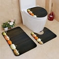 thumbnail image 1 of PUDMAD Pumpkin Frame 3 Piece Bathroom Rugs Set Bath Rug Contour Mat and Toilet Lid Cover, 1 of 2
